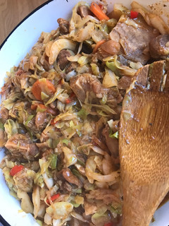 A picture of Beef and cabbage stew.