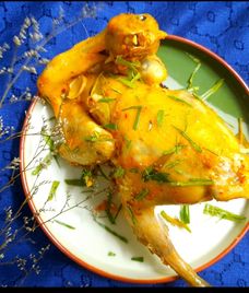 gà hấp chanh sả