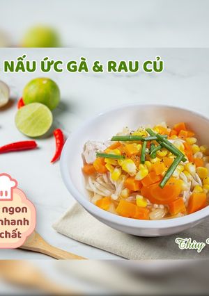 Hình của món Nui nấu ức gà & rau củ.
