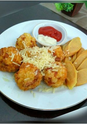 Foto resep Bola bola nasi sosis keju