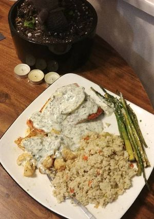 A picture of 4x4 Salmon sauce 4 dinner.