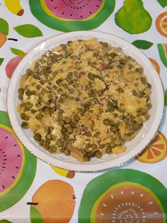 Una foto de Tortilla de guisantes con chorizo al vino blanco