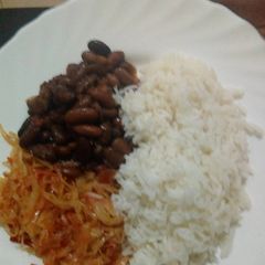 Rice beans and fried cabbage A picture of Rice beans and fried cabbage.