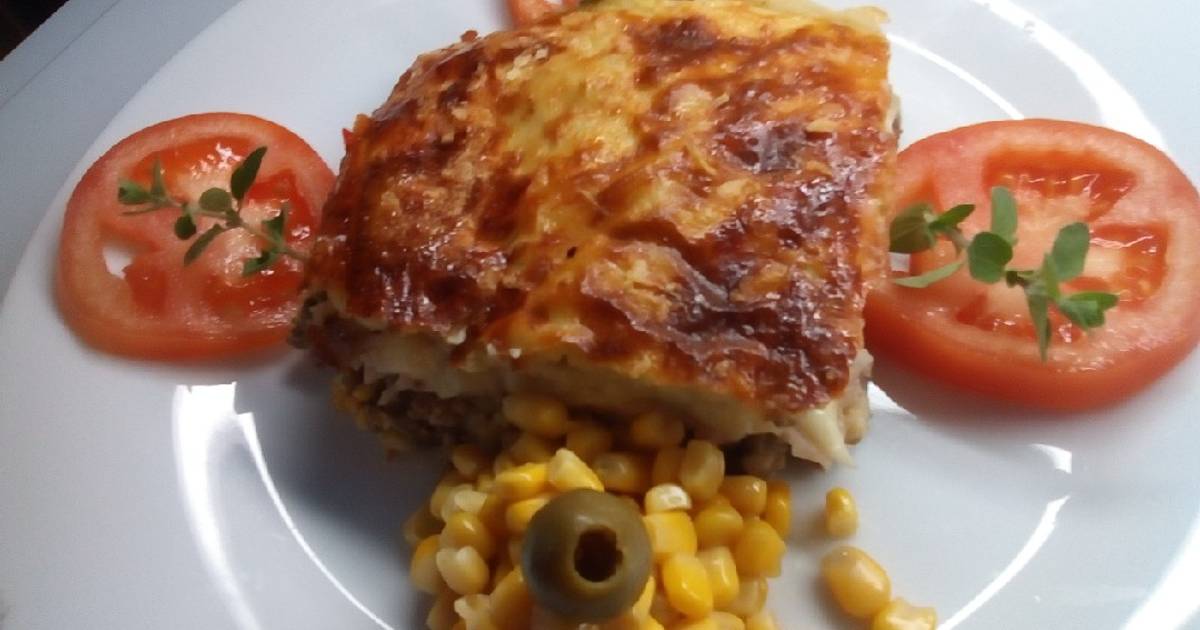 Pastel de papá, carne, jamón y queso Receta de Marion Magro - Cookpad