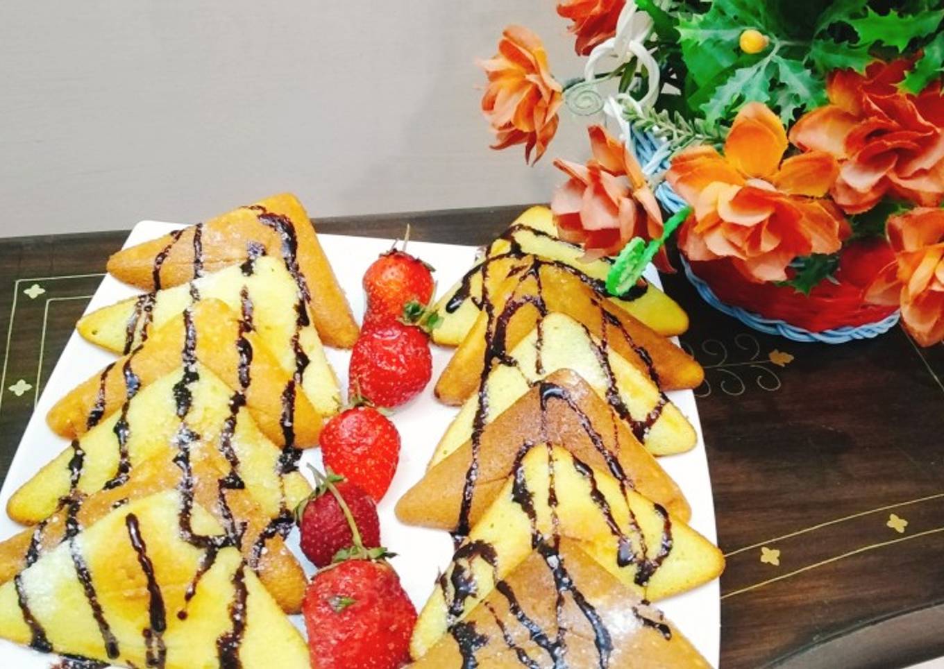 Vanilla triangle tea cake in(sandwich maker)