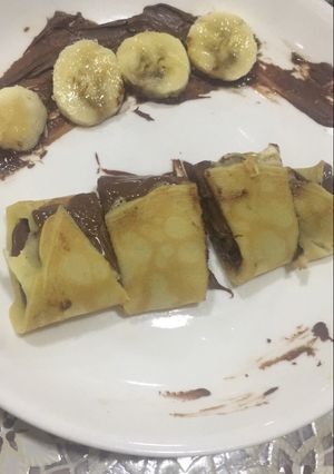صورة لوصفة كريب بالنوتيلا و الموز