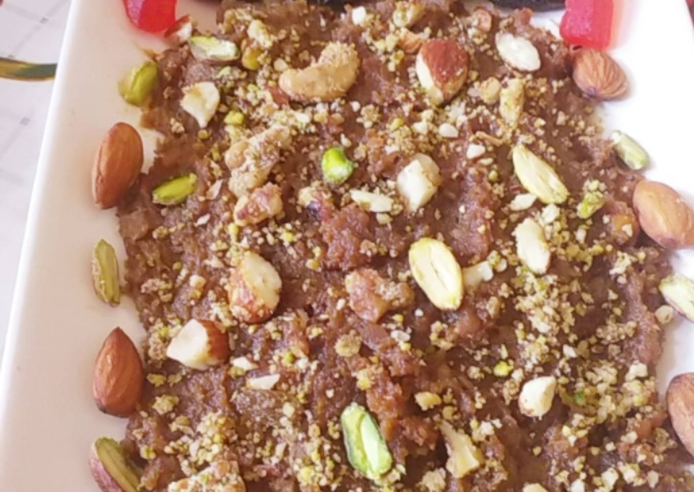 Khajor injeer dry fruits halwa
