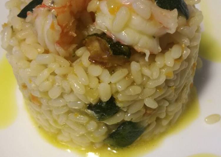 Risotto di gamberi e zucchine