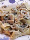 Papardelle con champiñón a la crema