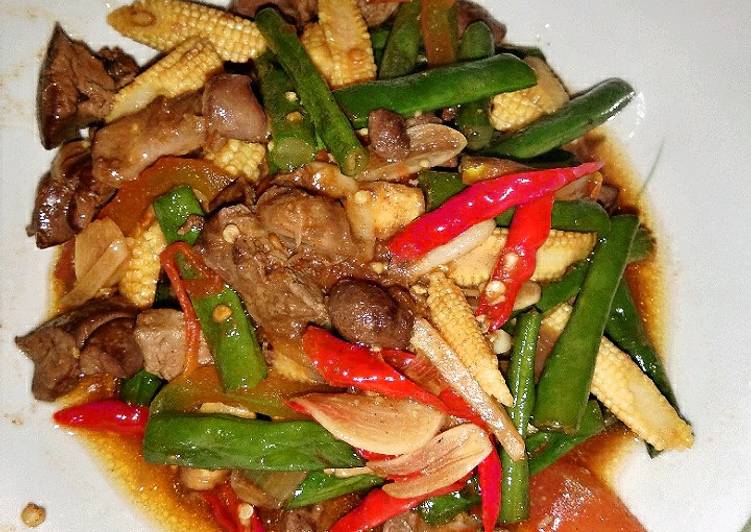 Cara mudah meracik Tumis sayur ati ampela yang Enak