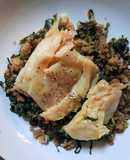 Bacalhau confitado com Migas de Feijão Preto