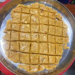 A picture of Badam Besan burfi.