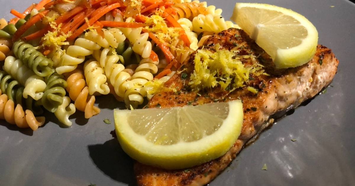 Spicy Salmon w/ Lemon Pepper Pasta Recipe by The Cast Iron Soulé Cookpad