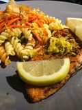 Spicy Salmon w/ Lemon Pepper Pasta