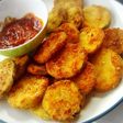 Crispy Zucchini dengan Saus Tomat Pedas