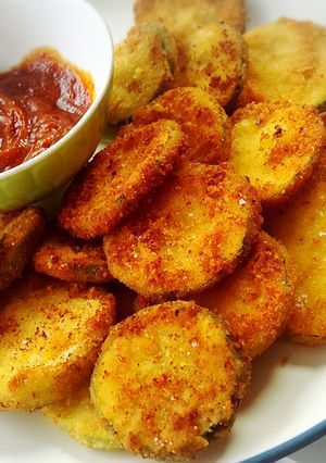 Foto resep Crispy Zucchini dengan Saus Tomat Pedas