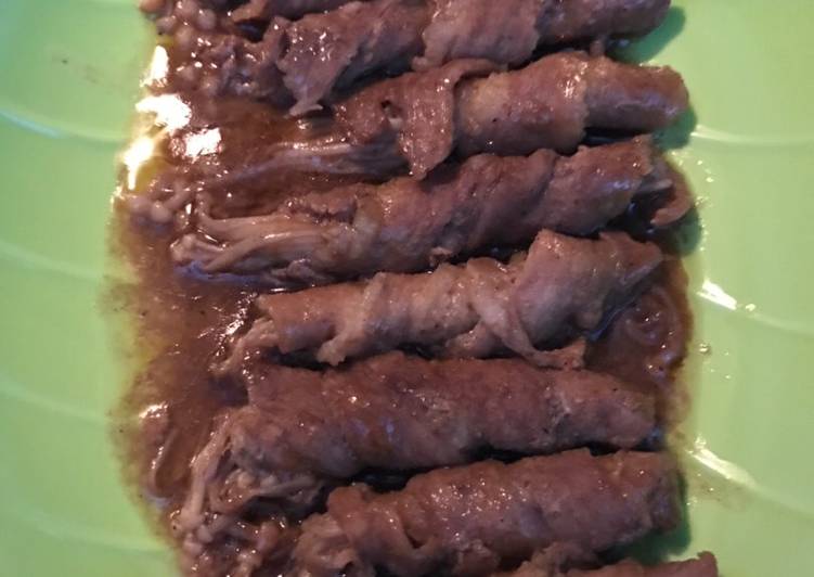 Langkah Mudah untuk Menyiapkan Beef enoki saus teriyaki, Bisa Manjain Lidah