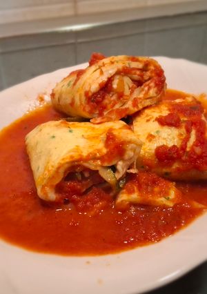 Foto di Rotoli di Frittata alla Pizzaiola con Zucchine e Scamorza