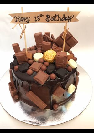 A picture of Chocolate overloaded cake.