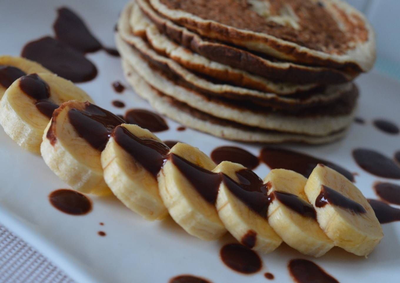 Tortitas de plátano y chocolate
