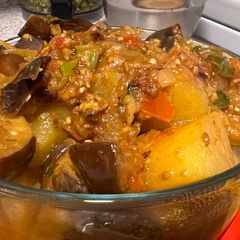 Punjabi dhaba style aloo baingan A picture of Punjabi dhaba style aloo baingan.