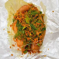 A picture of Grilled Fresh Egg Hake Fish Curry Wrapped #airfryer.