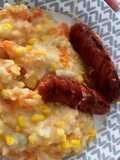 Chorizo de ternera + Puré de papa, Zanahoria y mazorca 🌽🥔🥕