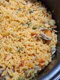 Delicia de arroz salteado con cerdo
