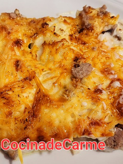 Una foto de Canelones de carne y champiñones