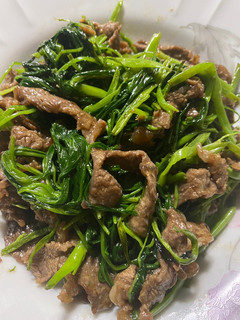 沙茶牛肉炒空心菜 的食譜成品照片