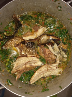 A picture of Water leaf soup.