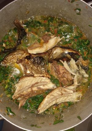 A picture of Water leaf soup.