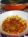 Bolitas de soja con quesitos en salsa
