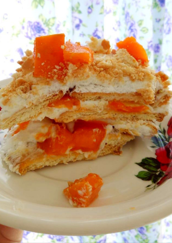 Foto resep Cake manggo with biskuit marie susu