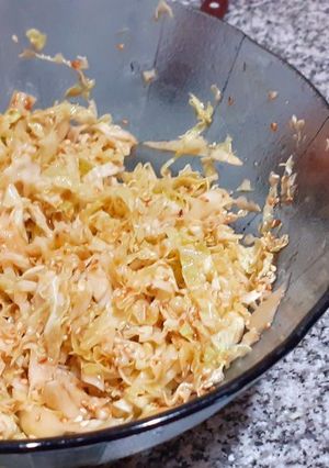 Una foto de Ensalada de repollo con aliño irresistible