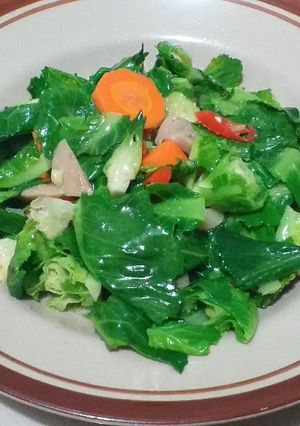 Foto resep 58. Oseng Daun Kol, Wortel, Bakso