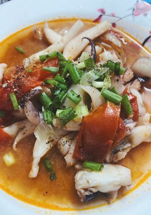 Hình của món Mực xào cà chua.