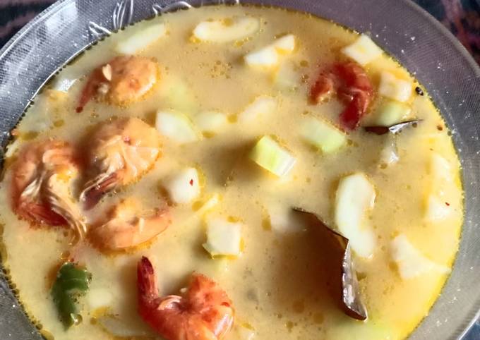 Cara gampang memasak Sayur Labu Air Udang Santan sajian Idul Adha  lezat