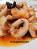 Calamari con Gamberoni all'Acqua Pazza