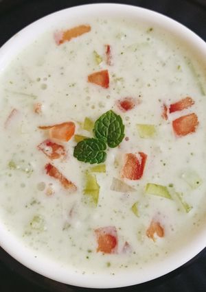 A picture of Mint Flavor Salad,Raita.