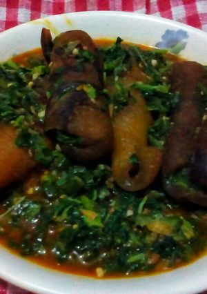 A picture of Spinach and okro soup.