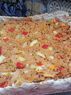 Una foto de Tarta de soja texturizada 🥮 (masa casera sin tacc)