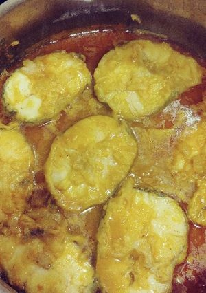 Una foto de Merluza al Curry