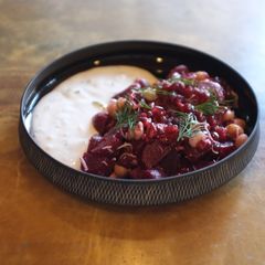 A picture of Beetroot yogurt salad.