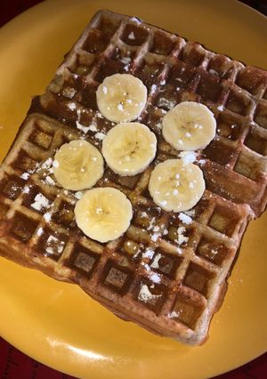 Una foto de Wafles de avena y banana🍌
