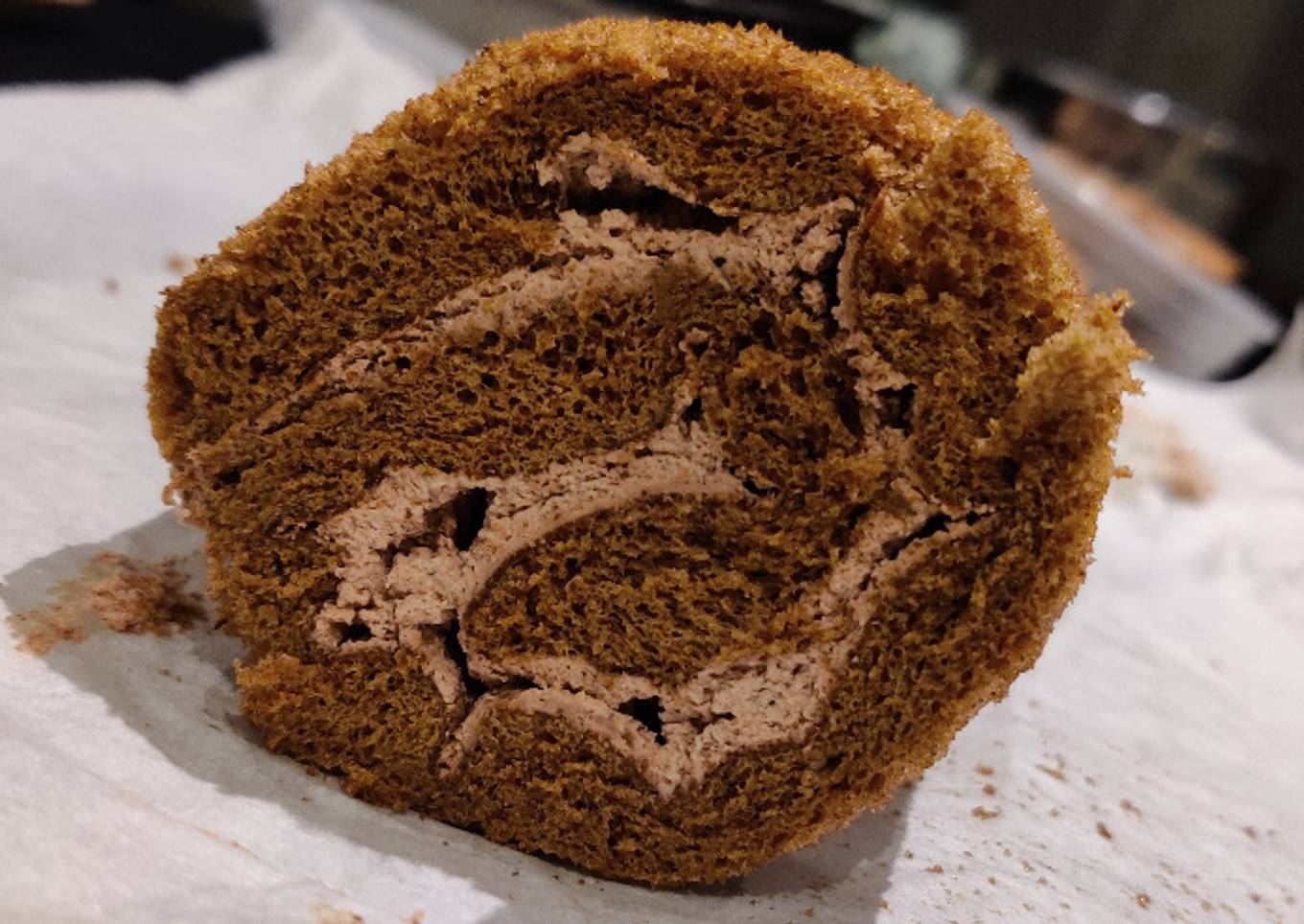 Japanese Chocolate Swiss Roll Cake