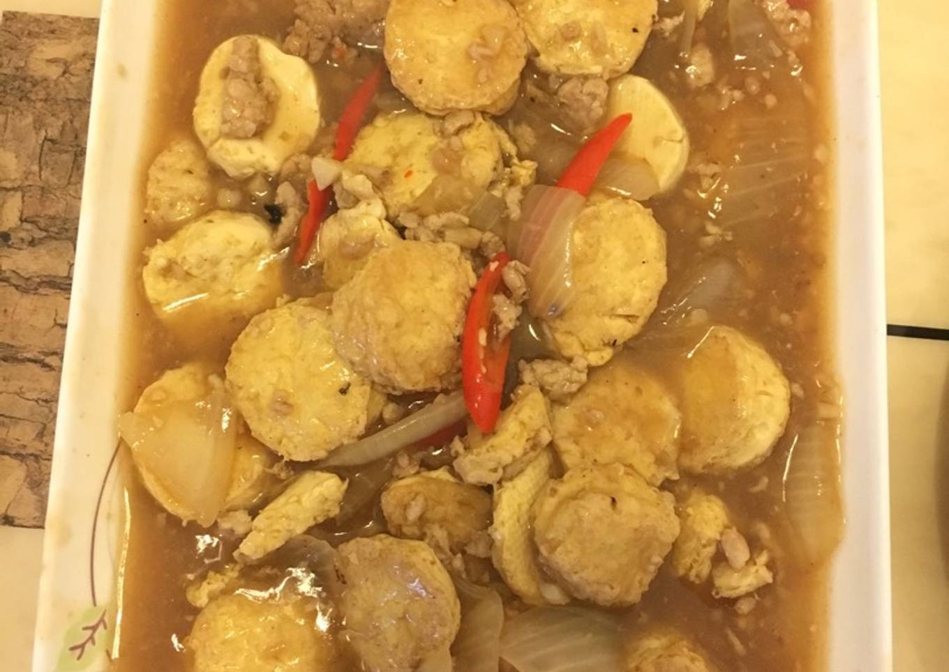 Tofu Jepang Tumis Daging Cincang