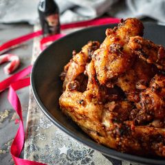 Bailey's Butter Wings With Bacon & Black Pudding A picture of Bailey's Butter Wings With Bacon & Black Pudding.