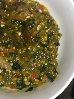 A picture of Goat Meat Okra Soup.