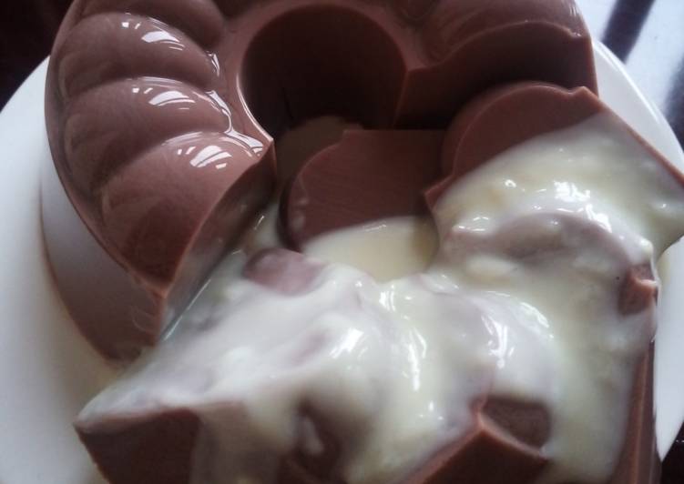 Puding Coklat With Vla Simple